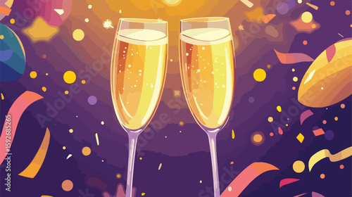 Elegant New Year Champagne Toast Celebration