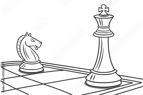 coloring page line art the rook black vector