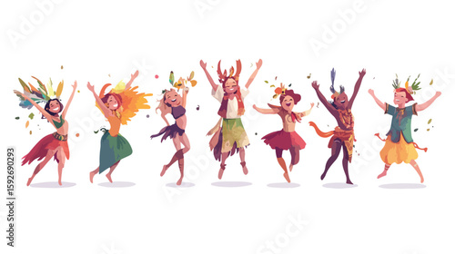 Joyful Young People Dancing Together