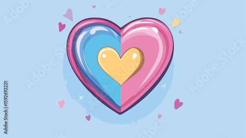 Inclusive Heart Bisexual Gender Symbol Vector