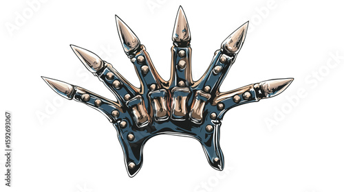 Metal hand flat vector design illustration
