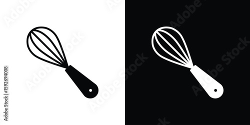 Whisk icons. minimal single flat icon for application in black and white
