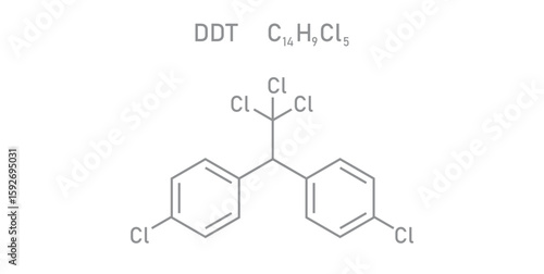 chemical structure of Dichlorodiphenyltrichloroethane DDT.