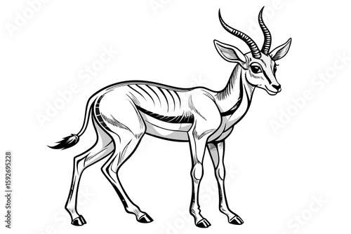 coloring pageline art the springbok black vector