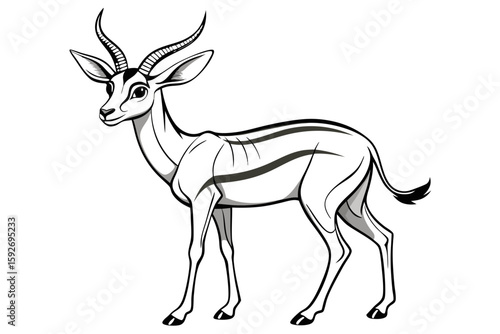 coloring pageline art the springbok black vector