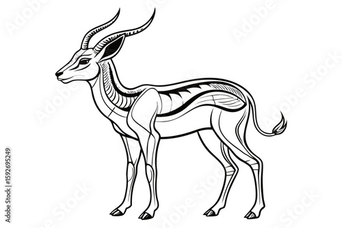 coloring pageline art the springbok black vector