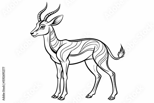 coloring pageline art the springbok black vector