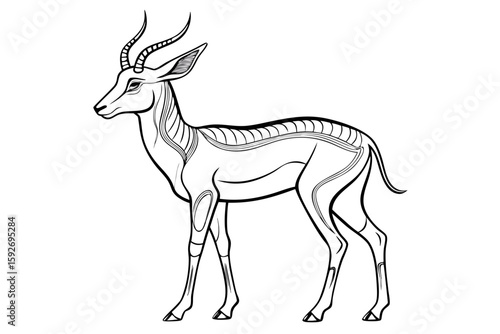 coloring pageline art the springbok black vector