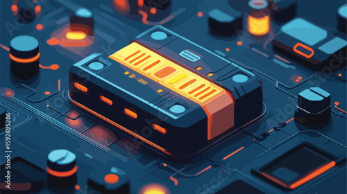 Energy-efficient Battery Technology Vector Illustration