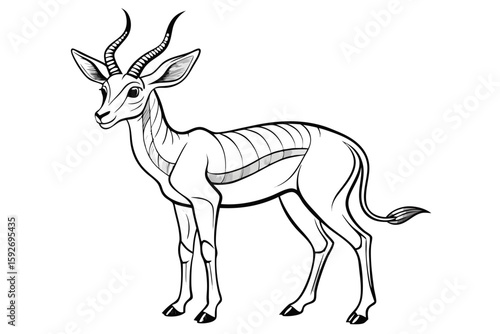 coloring pageline art the springbok black vector