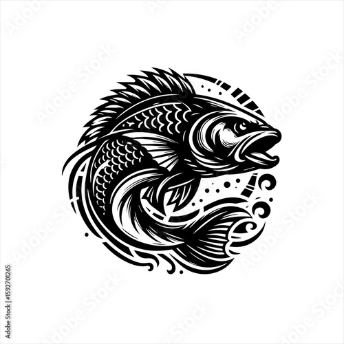 Wallpaper Mural A fish illustration on white Torontodigital.ca