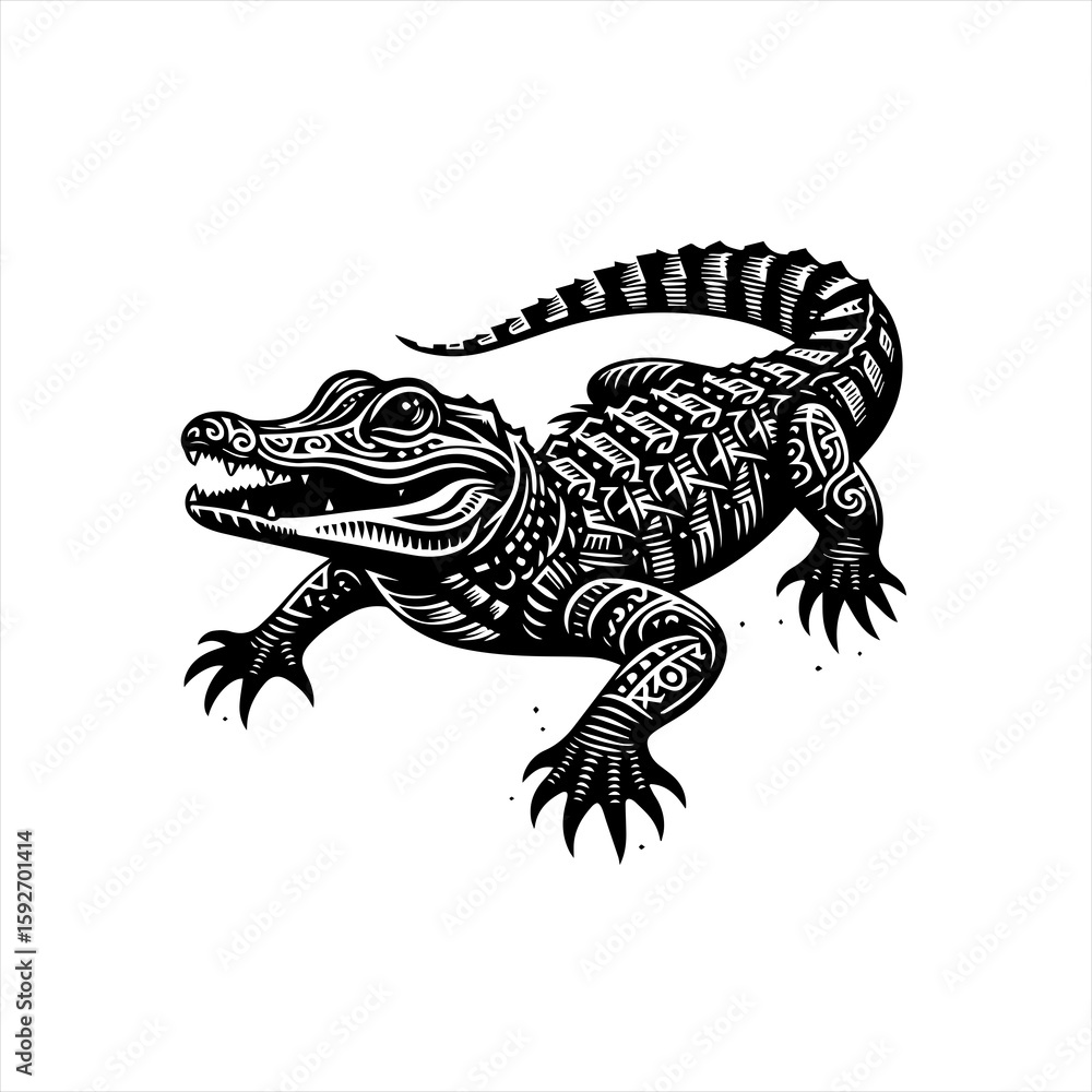 Obraz premium Alligator isolated on white background
