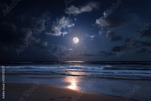 Moonlight beach scene (4)