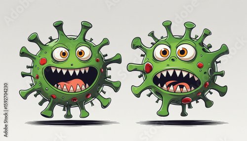 bakterie virus krankheit cartoon