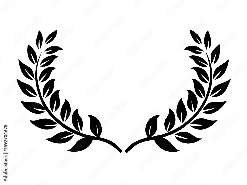 Obraz premium laurel wreath vector illustration, Laurel leaves icon 