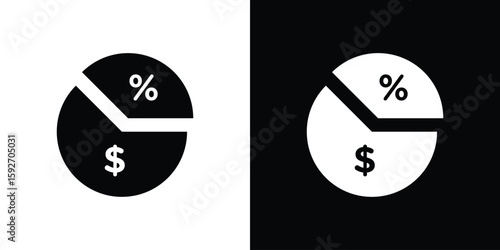 Dividend yield icons. minimal single flat icon for application in black and white