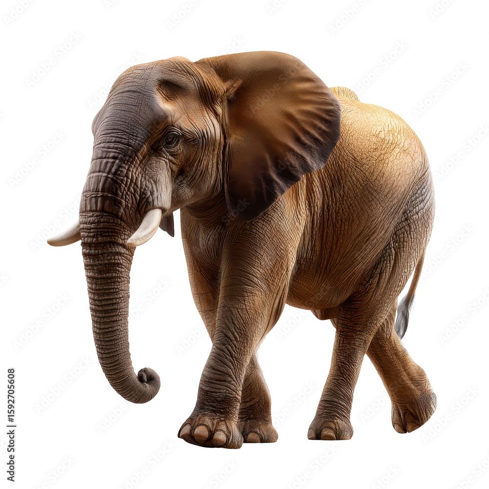 Fototapeta premium Majestic elephant walking gracefully in a natural setting during daylight hours