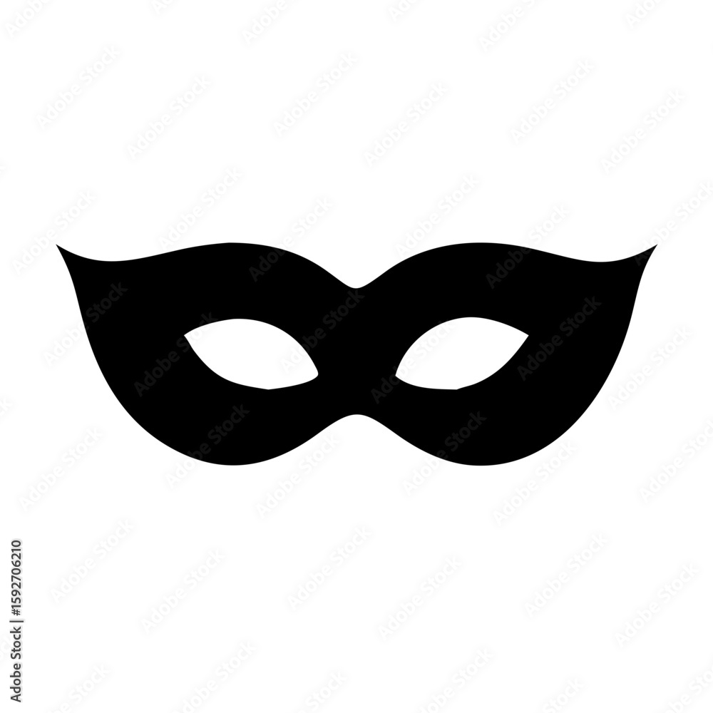 Carnival mask black silhouette vector icon Carnival mask black silhouette vector icon