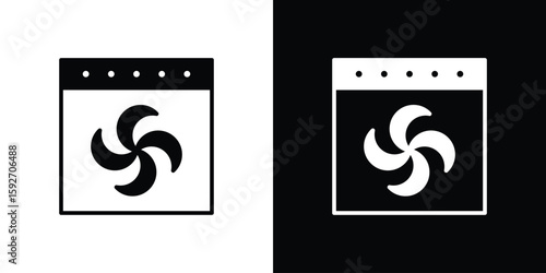 Fotografía Convection turbofan stove icons