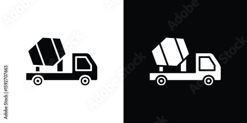 Tableau sur toile Cement truck icons