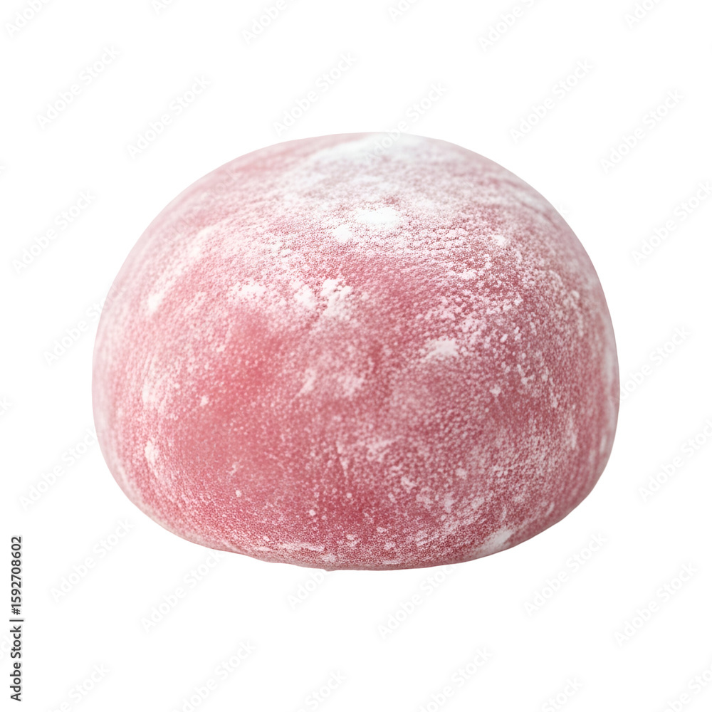 Fototapeta premium Pink Mochi Dessert with Powdered Sugar Coating.