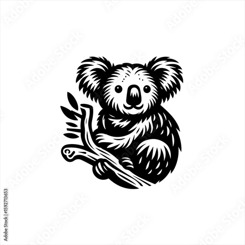 A koala on a branch