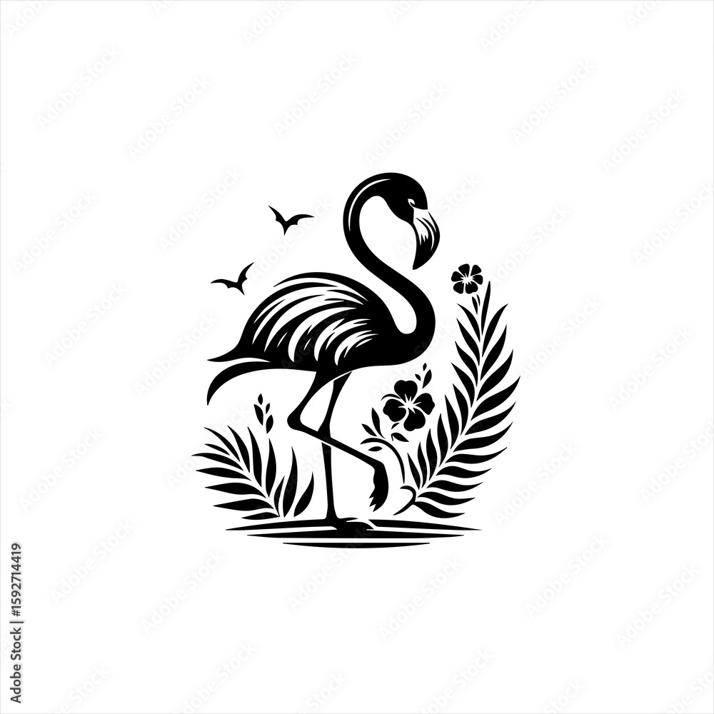 Fototapeta premium Flamingo isolated on white background