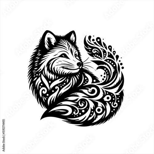 Wallpaper Mural A fox isolated on white background Torontodigital.ca