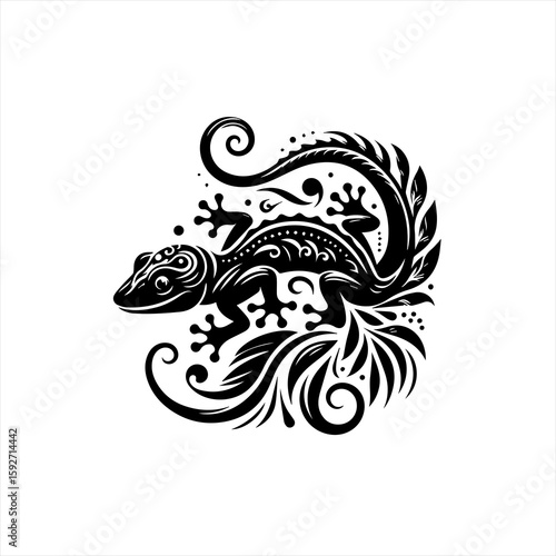 Wallpaper Mural Lizard isolated on white background Torontodigital.ca