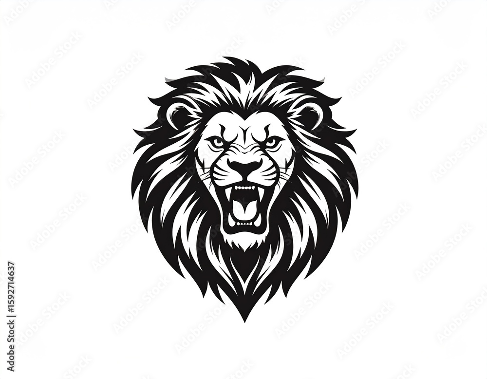 Fototapeta premium head of lion simple logo