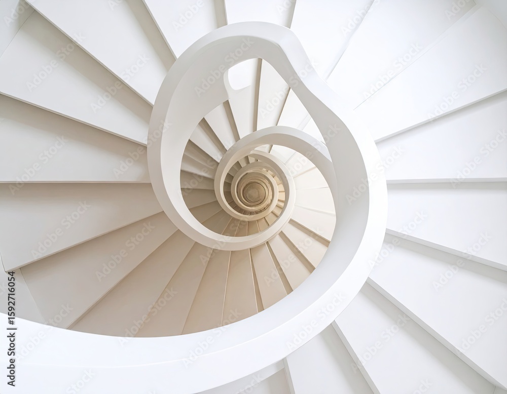 Obraz premium Spiral staircase, white, architectural