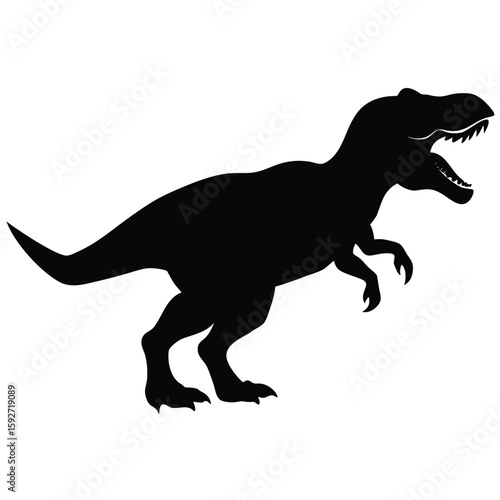 Black dinosaur roaring tyrannosaurus rex prehistoric