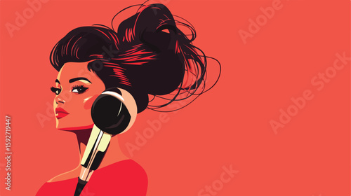 Hairdresser Woman with Hair Dryer Vector