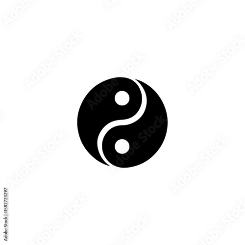 yin and yang icon design. illustration isolated on white background
