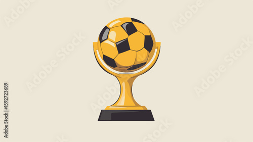 Golden Football Soccer Cup Stock Illustration