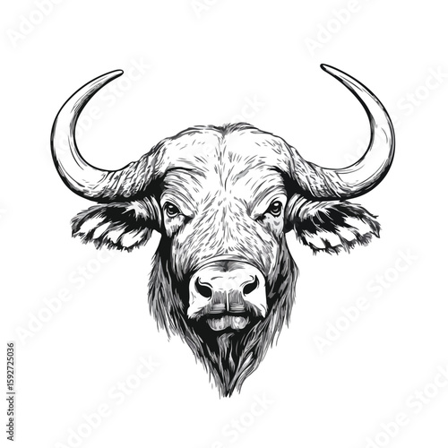 African Buffalo Sketch Wildlife Drawing