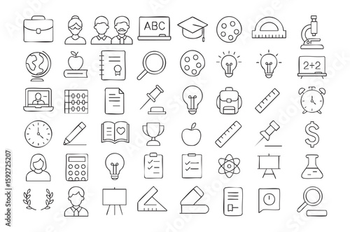 School Supplies And Learning Icons education