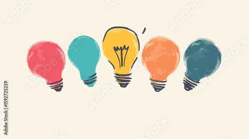 Creativity Concept: Lightbulb Scribble Symbolizing Innovative Idea Generation