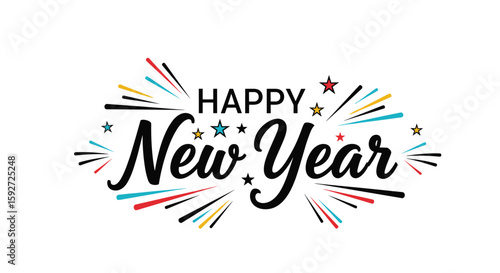 Celebrate new year's eve with festive fireworks and sparkles wishing you joy and prosperity