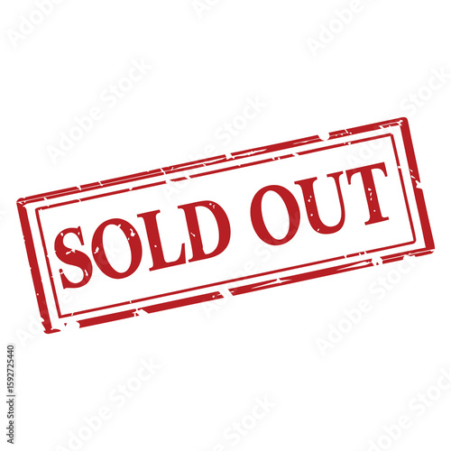 Grunge Red “Sold Out” Stamp Icon – Limited Stock Alert Graphic