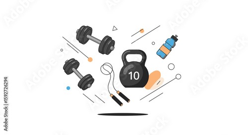 Total body workout equipment for fitness training and health improvement goals