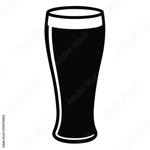 Tall dark beverage glass beer glass dark liquid
