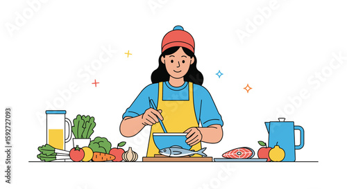 Healthy homemade cooking lifestyle fresh food preparation enjoyment