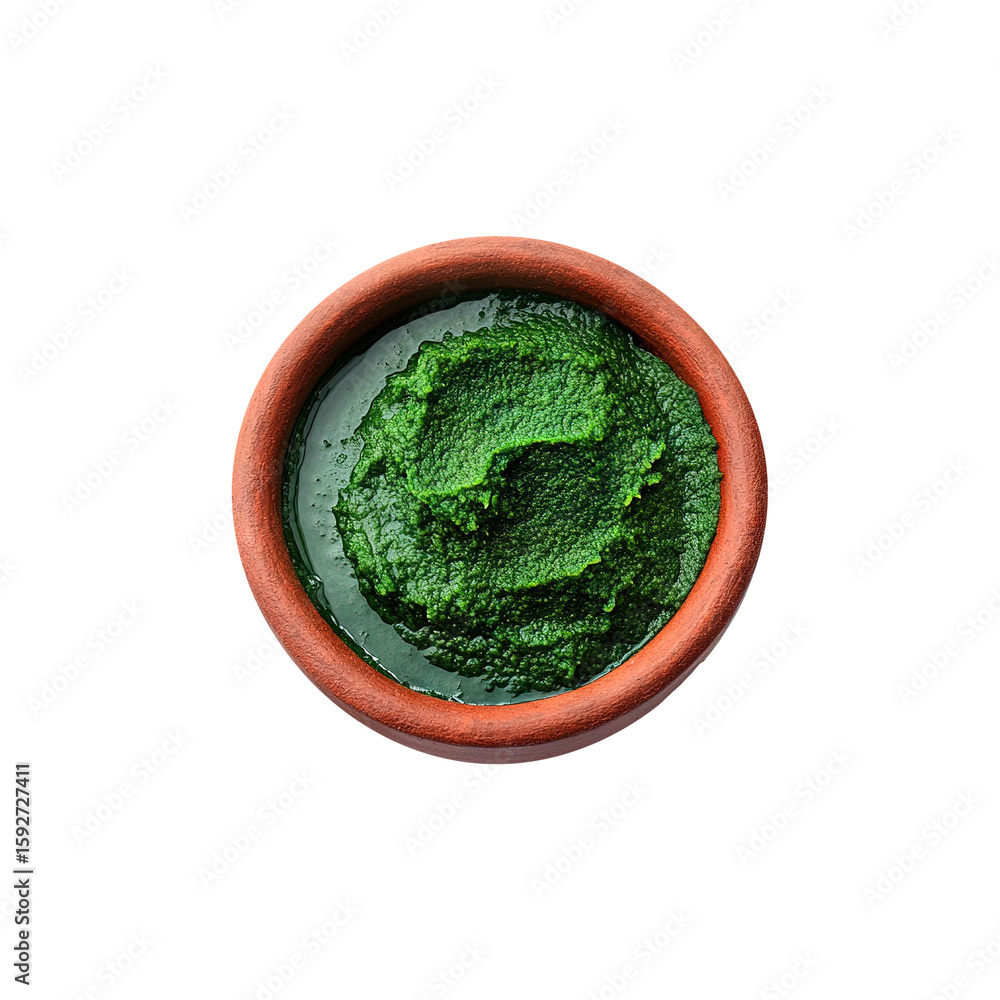 Neem herbal paste in bowl isolated on transparent white background png, clipping path Neem herbal paste in bowl isolated on transparent white background png, clipping path