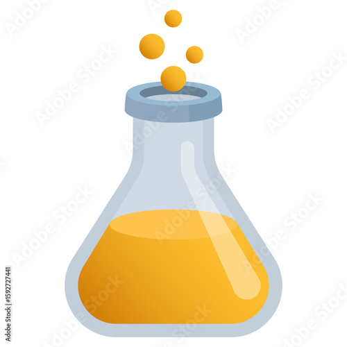 Orange Potion Erlenmeyer Flask 3D Icon