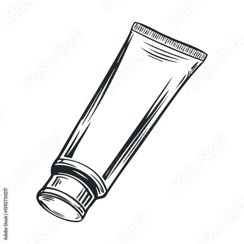 Creative design for a cosmetic tube on a plain surface
