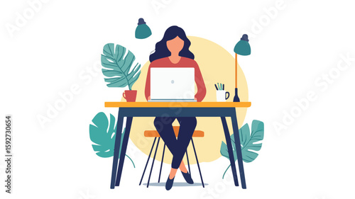 Professional Remote Worker Services Abstract Concept Vector
