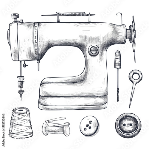 Hand Drawn Sewing Sketches Collection