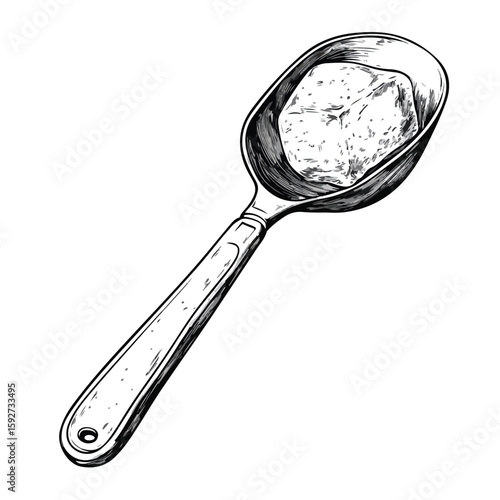 Professional Bartender Ice Scoop Hand-drawn Sketch