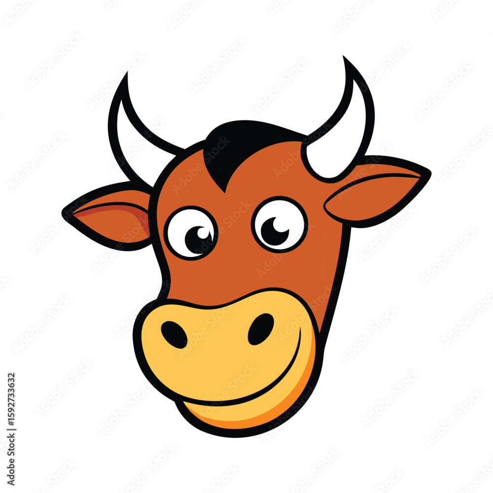 Fototapeta premium funny bull head vector art